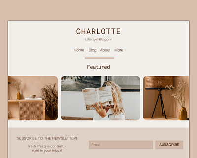 Charlotte | Feminine website for lifestyle blogger web design website