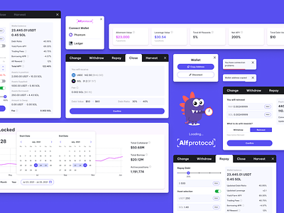 Alfprotocol — UI Modal Components [by PixelPlex] asset blockchain charts components crypto dashboard design system dialog fiat flow login metamask modal notification popup staking ui ui kit wallet