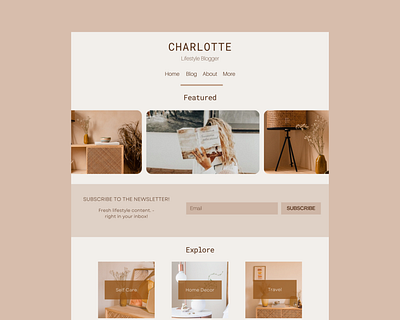 Charlotte | Feminine website for lifestyle blogger web design website