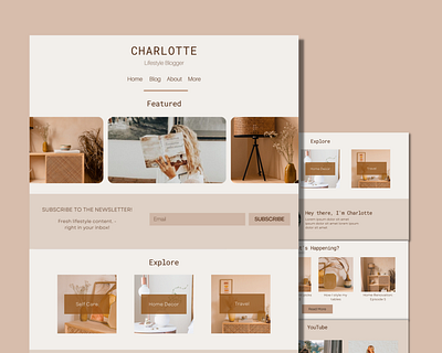 Charlotte | Feminine website for lifestyle blogger web design website