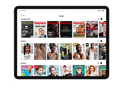 News update design ipad product design tab ui uiux ux