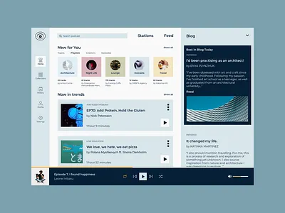 Podcast Platform blog creators dashboard music podcast ui ux