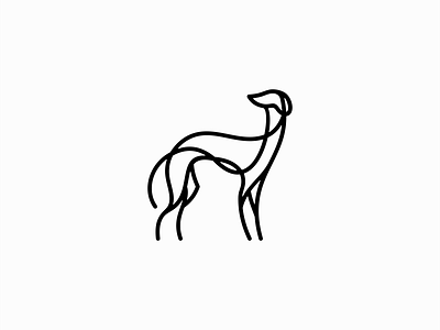 Line Art Greyhound Dog Logo abstract animal branding design dog geometric greyhound hound icon illustration lines logo mark minimalist modern original pet sports vector vet