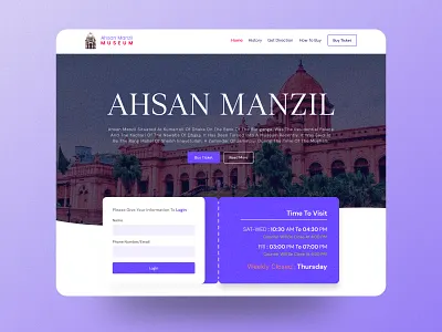 "MUSEUM" web header design header design landing page design museum redesign ui web design
