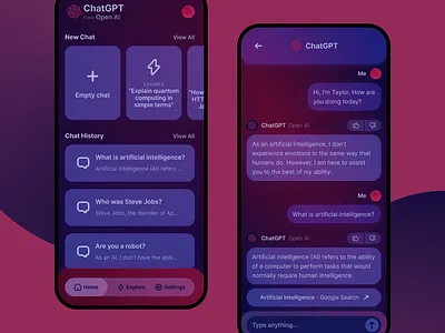 ChatGPT App Design Concept app app design chatgpt concept design designconcept openai redesign ui uiux ux webdesign