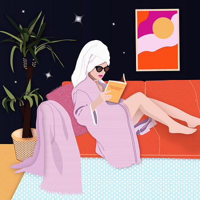 AT HOME couch fashion grafikdesign graphic design hamburg illustration illustrator plants