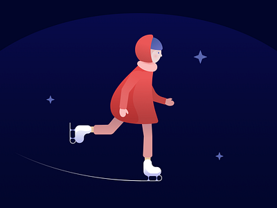 Winter christmas flat girl holidays ice ice ring ice skating iceskating illustration new year vector winter winter sports