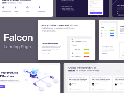 Falcon Landing Page arzooo arzooo design b2b b2b business design indian b2b indian msme indian retailers landing page landing page design logistics logistics landing page minimal design minimal landing page design ui ux web design