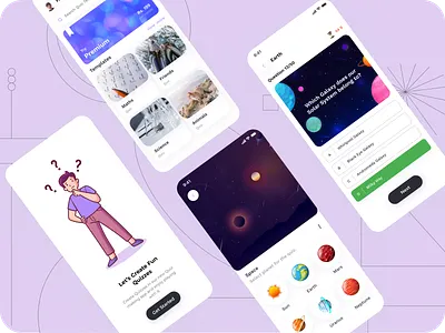 Quiz Mobile App app dashboard education landing page learning app mobile game app mobile ui mobile uiux quiz app quiz app designs quiz learning app