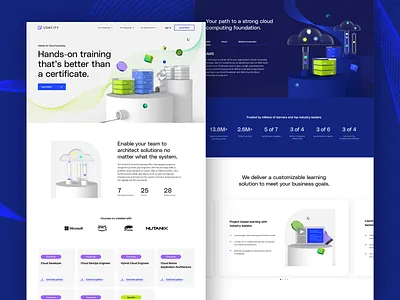 Udacity School of Cloud Computing 3d illustration cloud education lines modern rebrand technology udacity ui website