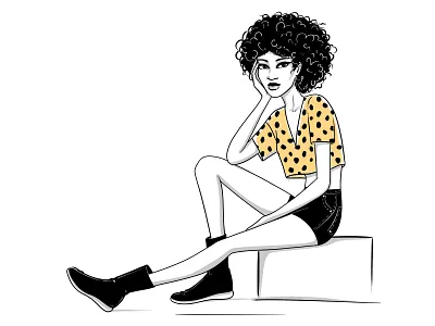 Black and white illustration of the woman. Line art for the blog beauty black and white depression drawing elegant fashion female girl health illustration line drawing lineart mental minimal people portrait sadness self care vector woman