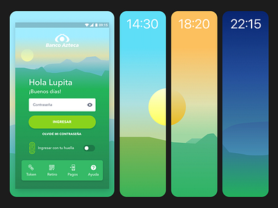 Banco Azteca - Login proposal design illustration time ui