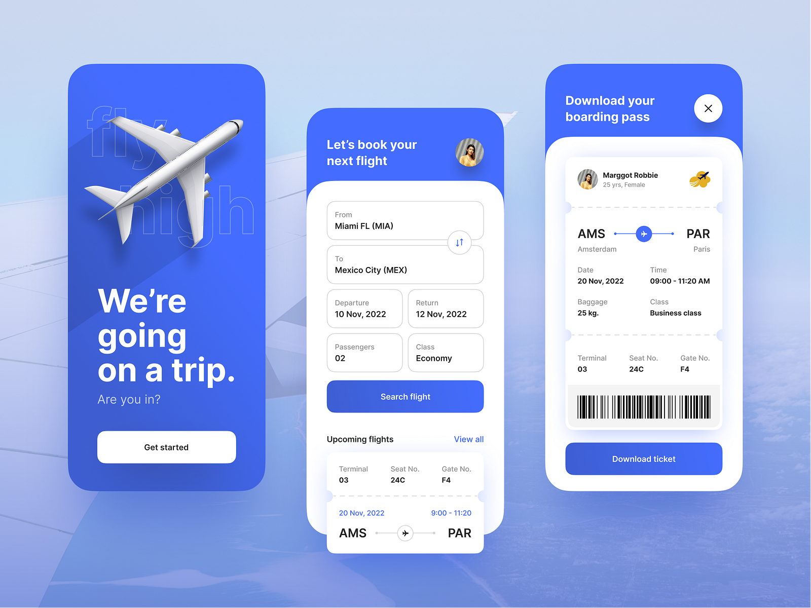 Takeoff - Flight Ticket Booking App by Bacancy on Dribbble