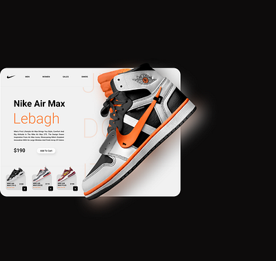 Nike Home Page UI Design branding design graphic design ui ux