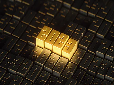 Hello 2023 2023 cinema 4d gold golden industry manufacturing motion design redshift