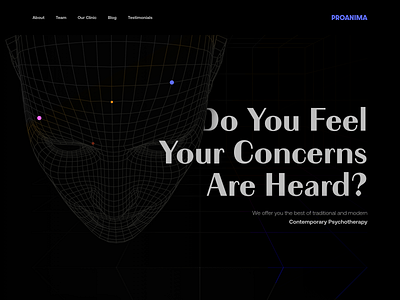 ProAnima Website 3d black branding layout typography ui web design