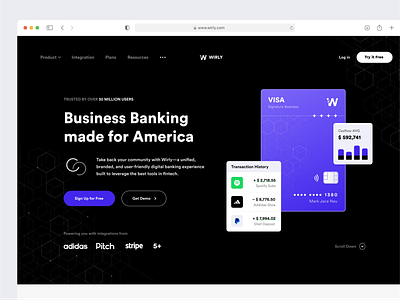 Fintech - Finance Banking bank banking blue clean design finance fintech landing page saas ui web design website