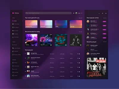 Music Player Desktop Version | Penox 3d animation app best branding design figjam figma graphic design illustration istanbul logo motion graphics musicplayer photoshop top turkey ui ux vector