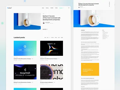 QarbonIT - Software House - Blog Page app article blog branding design future graphic design illustration modern post softwarehouse ui ux
