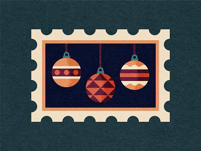 Christmas Stamps: Baubles baubles christmas decoration flat holiday illustration ornament stamp stamps vector winter xmas