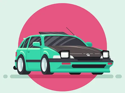Honda Accord 3 accord car flat game art honda illustration vector