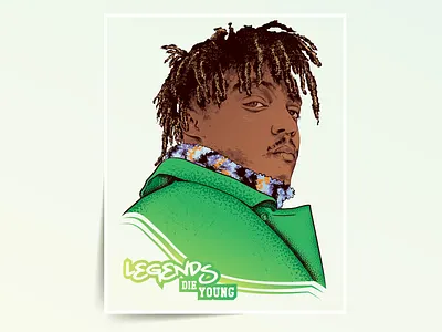 JUICE WRLD - 2019 adobeillustrator digital illustration graphic design green pop art portrait vector
