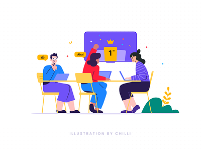 Game-based Product education illustration ui web design