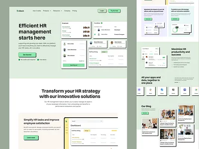 Hr Management ⑊ Landing Page bold casual clean colorful design employee hr hr management hr software human resource landing page management minimal saas landing page ui design uiux whitespace