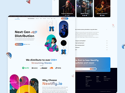 Music Distribution Website design desktop design latest web design light theme music website radial code radialcode ui uiux ux design web design