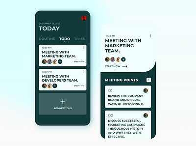 Todo App - Time Management app concept design management productivity ui ux