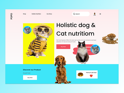 POPO-Pet Care Website design landingpage logo uidesign uxdesign web template website template