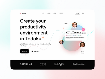 Todoku - Task Management animation app hero homepage illustration landingpage management tools mobile ui