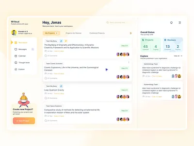 Dashboard for Authoring Application app app design authoring application branding dashboard list ui modern ui design project manager ui ui design ux web application