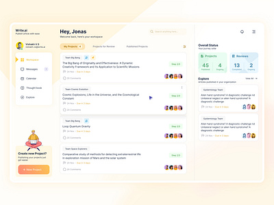 Dashboard for Authoring Application app app design authoring application branding dashboard list ui modern ui design project manager ui ui design ux web application