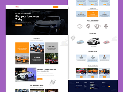 Auto Car Brand Company Web design landingpage logo uidesign web template website template