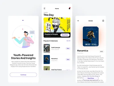 Magazine Apps branding illustration magazine minimalist simple trending ui