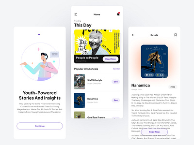 Magazine Apps branding illustration magazine minimalist simple trending ui