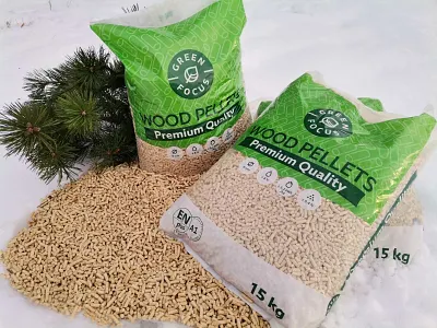 Green focus logo&package design design graphic design logo package design wood pellets