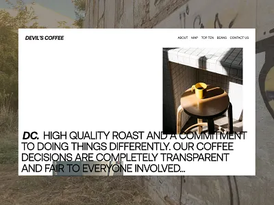 Devil's Coffee branding brutalist coffee graphic design minimal responsive ui ux ui uxui white space