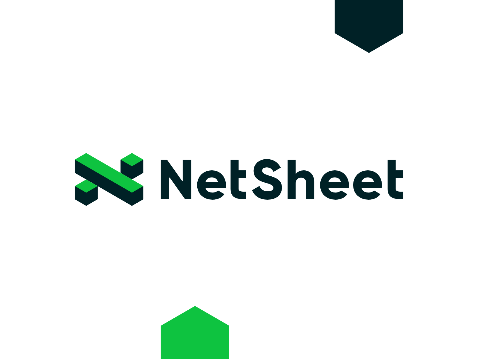 NetSheet, real estate financial reports logo design: N + S + % abstract buy sell finance financial reports home homes house houses lending letter mark monogram logo logo design minimalist modern money n net sheet payments percentage rental expenses s saas