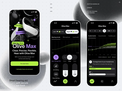 Hearing Support Tech Product App app design application design graphic design interaction design interface mobile mobile app onboarding product design stats tech tech product ui user experience user interface ux
