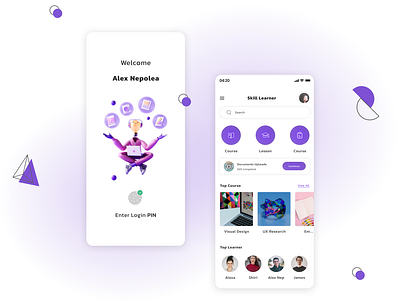 📖Skill Learner App concept 3d animation ui