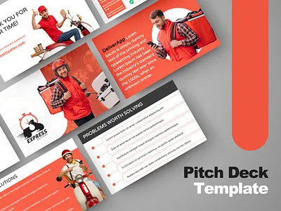 Delivery App Pitch Deck Template app deck delivery free mockup free template management pitch pitch deck plans strategy strength team building template