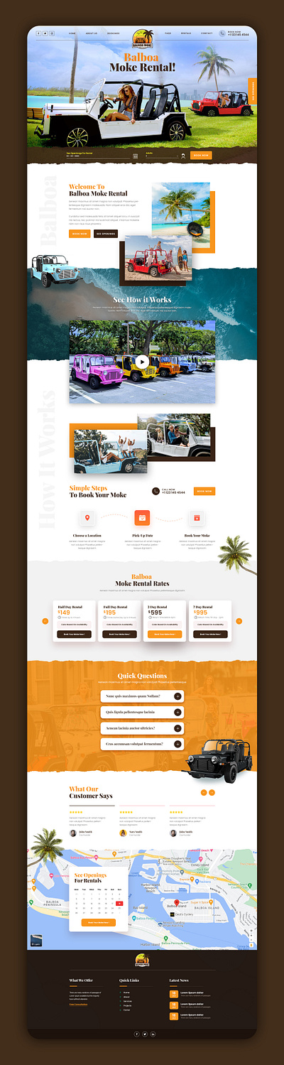 Balboa Mokes Rental 3d animation branding graphic design html logo motion graphics ui