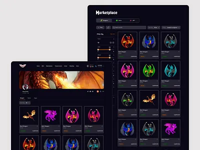Dragonia - Profile and NFT marketplace design figma figmadesign