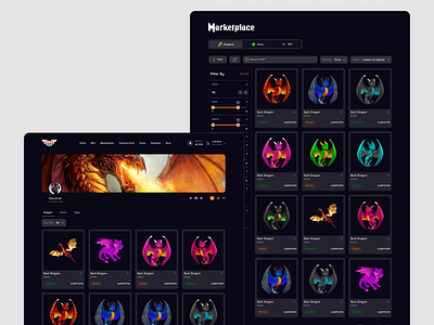 Dragonia - Profile and NFT marketplace design figma figmadesign