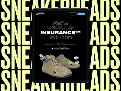 SoleSafe UI Design app design illustration insurance kicks sneaker sneaker culture ui ui design web design website