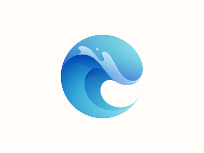 Wave beach brand branding circle logo modern ocean sea simple water wave