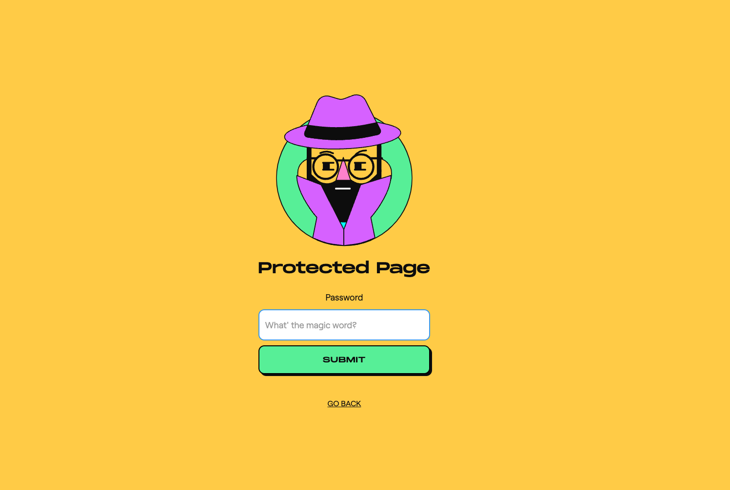 Password protected screen animation illustration web design