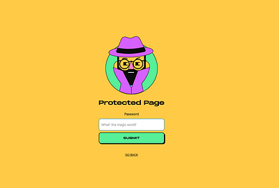 Password protected screen animation illustration web design